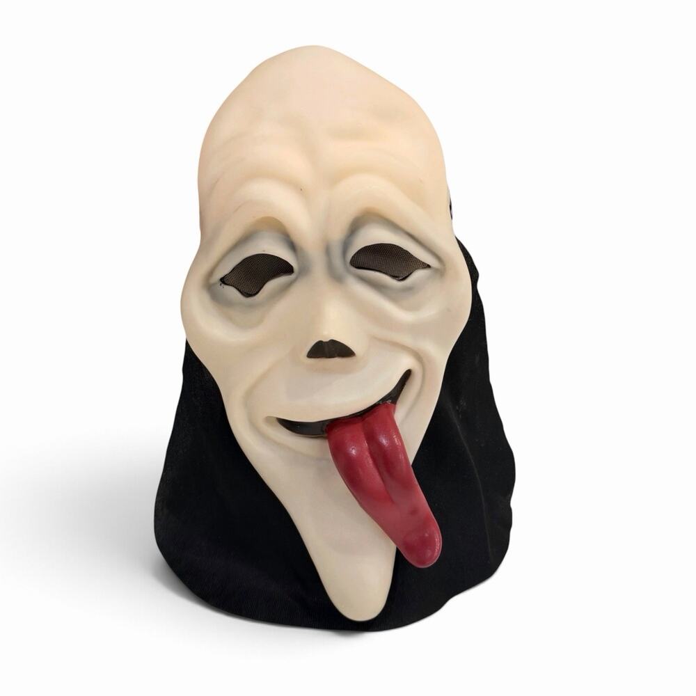 Vintage Scream Tongue Out Ghostface Mask Easter Unlimited Wassup Horror 90s Y2K
